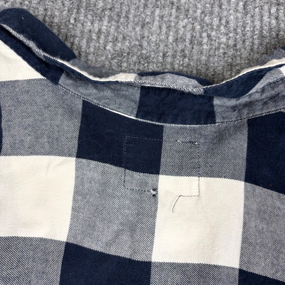 Old Navy Shirt Mens XL Blue White Buffalo Plaid Flannel Long Sleeve Button Down - Picture 8 of 8